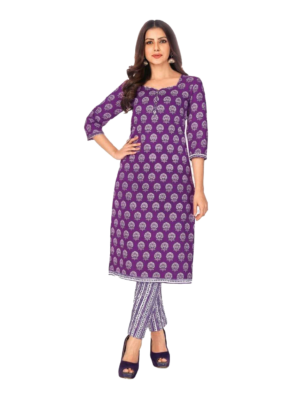 Readymade Cotton Printed Kurta Pant (Kurti Pant or Kameez Pant) Set for  Women L Size - Prabha Threads